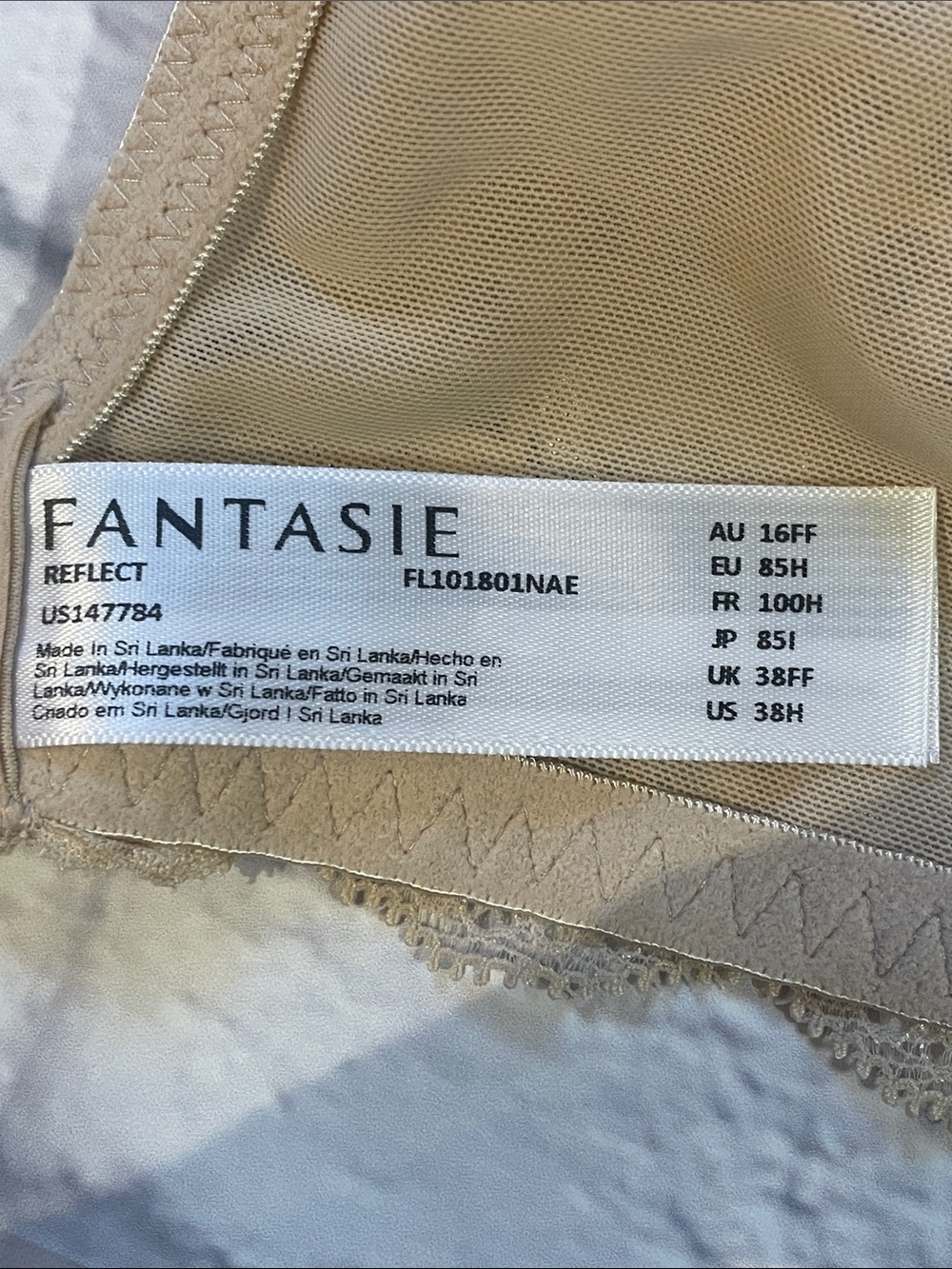 Fantasie Reflect Side Support Bra in Natural Beige Size 38H FL101801NAE (NWT) - Picture 8 of 10